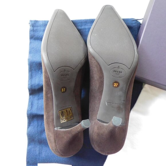 PRADA Brown suede shoe size  37/7 never been worn - Picture 9 of 9